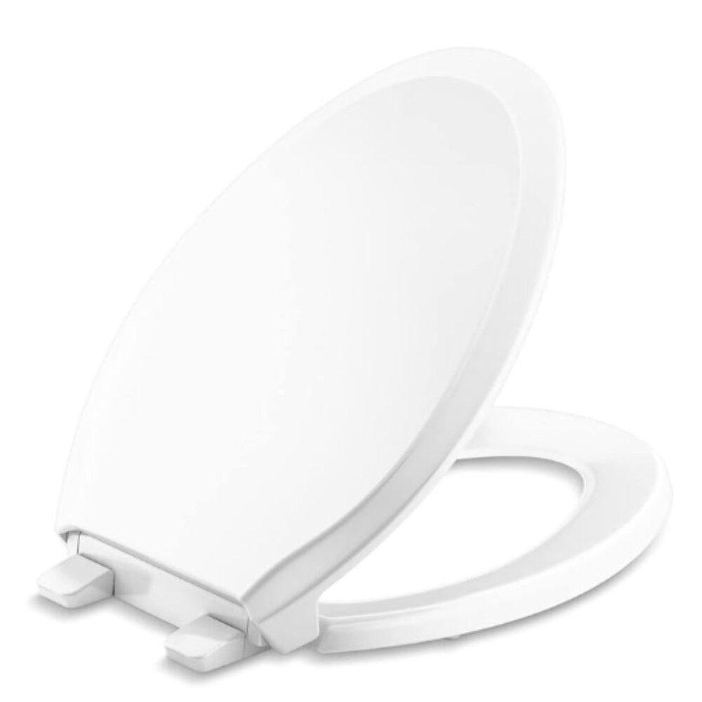 KOHLER 4734-RL-0 Rutledge ReadyLatch Elongated Toilet Seat, Quiet-Close Lid